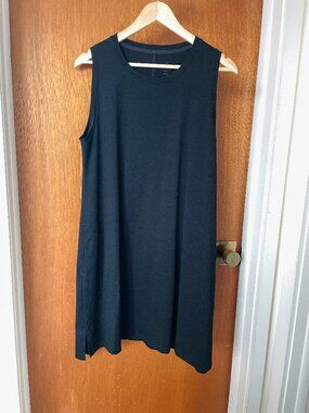 Woolx Black Clara Sleeveless Merino Wool Dress size L